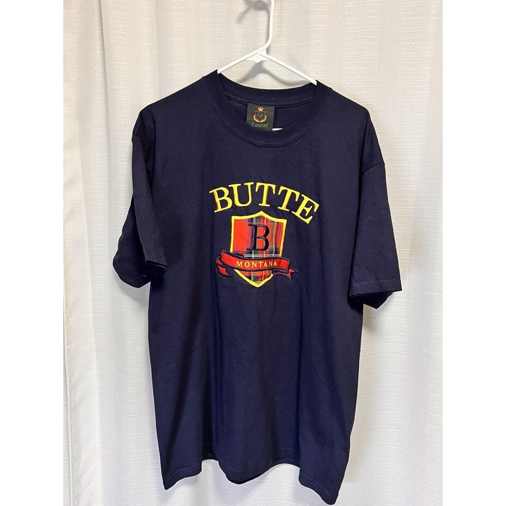 Montana, Butte T-shirt Home of Evel Knievel Womens Size Large Laurel Run Navy